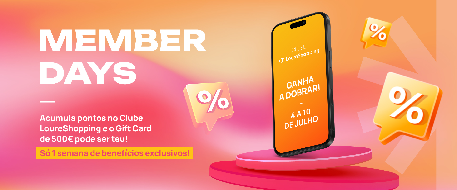 Member Days LoureShopping: pontos a dobrar, vantagens e um Gift Card recheado! 🎉